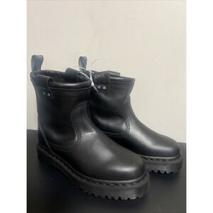 Dr Martens Anistone Lo Platform Boots Black Leather Chelsea Style Women US 6 L